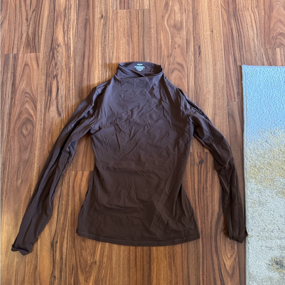 Skims Brown Top Fits Everybody Fabric